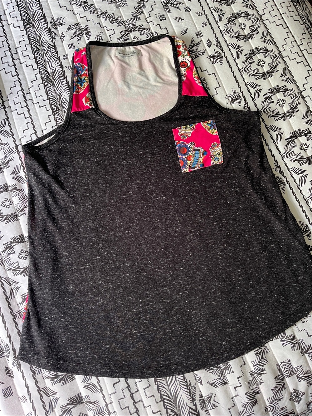 Sunshine & Rodeos Sugarskull Tank Top Size XL